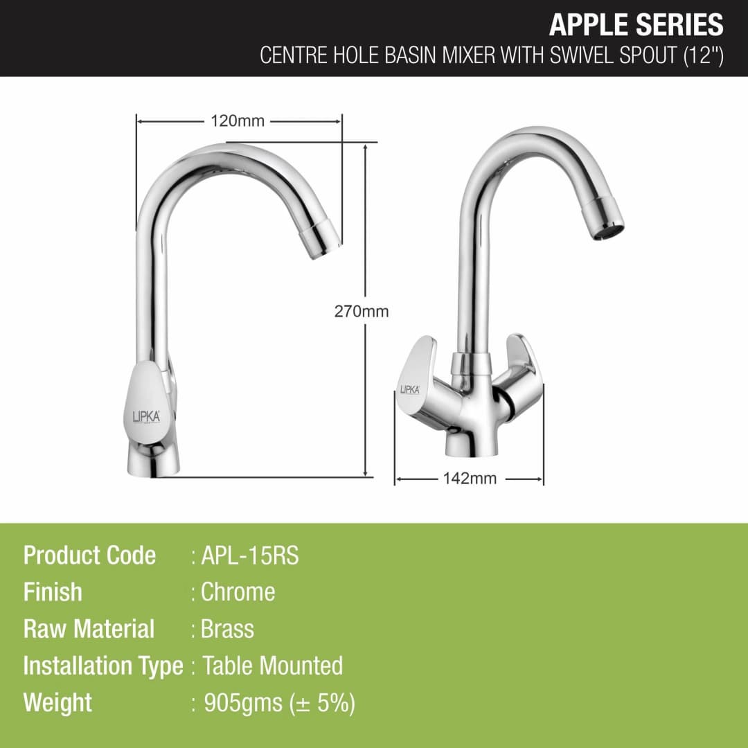 Centre Hole Basin Mixer
