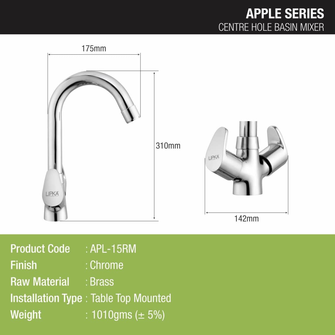 Centre Hole Basin Mixer